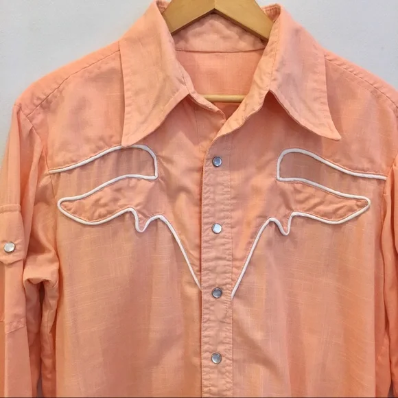 Vintage Peach Western Shirt - Picture 2 of 8